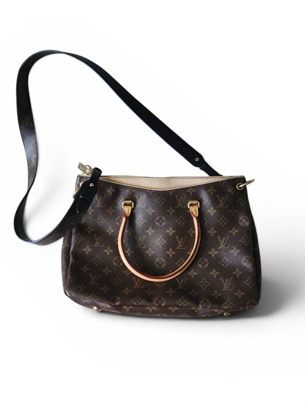 Louis Vuitton Canvas Two-Way Shoulder Bag Pallas Tote Monogram with Leather